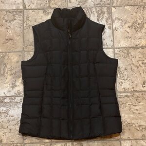 Eddie Bauer Women's Quilted Black Vest Small Premium Goose Down Quilted